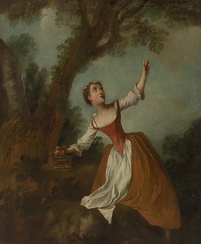 Cuadro vintage en lienzo Nicolas Lancret, pintura clásica de 60x90cm para decorar tu salón
