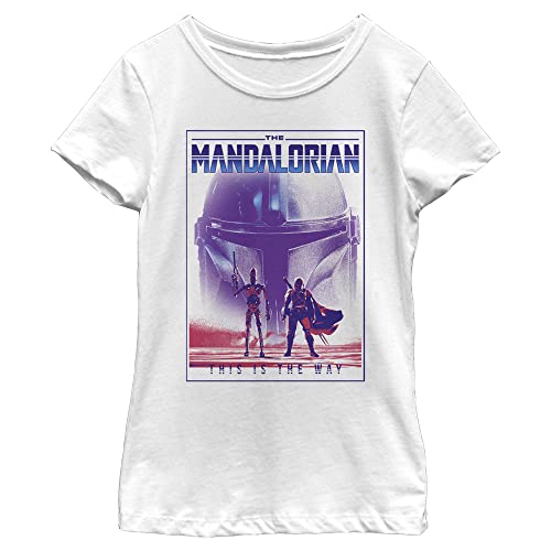 T-shirt Star Wars Mandalorian blanc fini les pannes de style pour fille