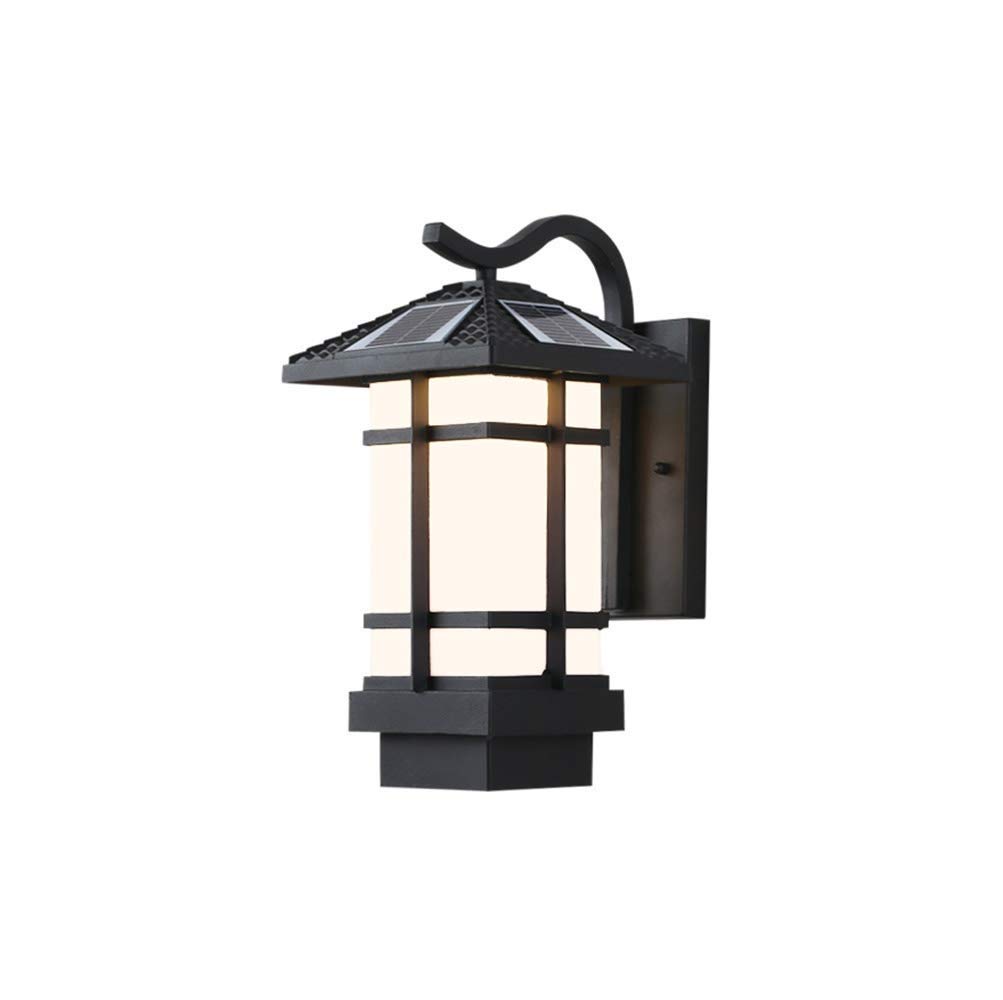 VDOQTLJT Fashion Antique Rustic Solar Lamp Waterproof Rainproof Retro LED Wall Light Lantern Antirust Aluminum Metal Villa Garden Corridor Aisle Sconce Lighting Community Park Landscape Ind