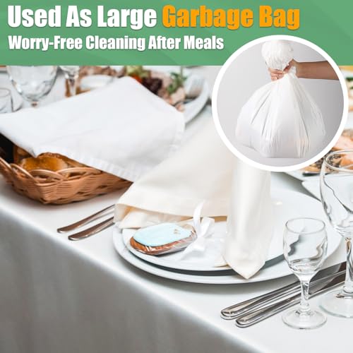 54 IN X 100 FT White Plastic Table Cover Roll with Slide Cutter, Cuts Up to 12 Rectangle 8 Feet Disposable Plastic Table Cloths, Disposable Table Cover Roll for Dinning, Parties, BBQ, Wedding, Outdoor by RowinsyDD - Image 5