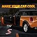 2Pcs Car Door Lights Projector for Mini Clubman/Countryman/Paceman/Sports/Cooper R55 R56 R57 R58 R59 R60 R61 F55 F56 F57 Car Accessories - Ghost Shadow Welcome LED Puddle Lights (Red S)