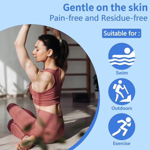 funpatch 60 Stück Libre 3 Pflaster Sensorabdeckungen für Libre 3, wasserdicht Libre 3 Klebepflaster, transparent CGM Patch, vollständige Abdeckung, latexfrei und hypoallergen, 14 Tage langer Schutz