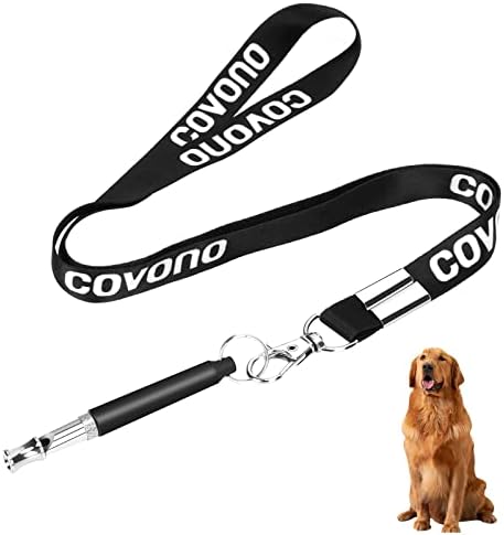 Dog Whistle with Black Lanyard, Adjustable Silent Ultrasonic Dog Whistle Training Tool to Stop Barking, Bark Control Device
