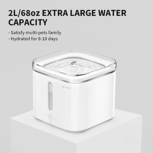 Petkit Dog Cat Water Fountain,Automatic Pet Water Fountain With Anti-Dry Burning Pump, Smart/Normal Modes, Water Level Window, Ultra-Quiet, Quadruple Filtration Dog Water Dispenser -2L #TOP4