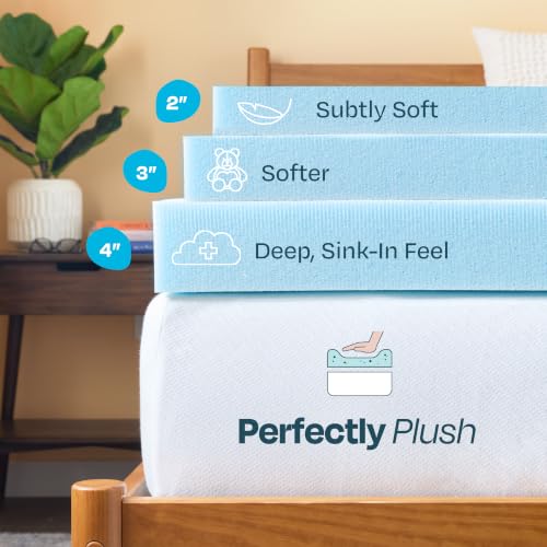 Linenspa 3 Inch Gel Memory Foam Mattress Topper, Plush, Cooling, Twin Size - image 4