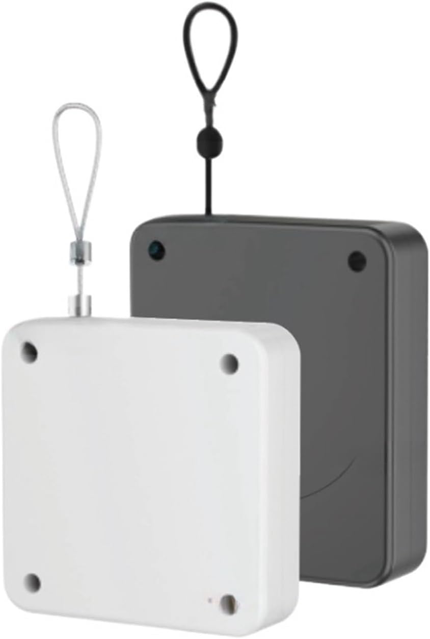 Sensor Door Closer Punch-Free Adjustable Wire Rope Automatically Close Auto Bracket Surface Stopper(Black 1000G Pull)