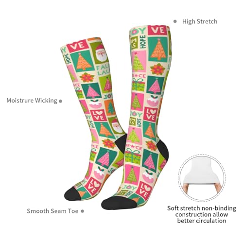 Image of Knee High Socks for Women Girls Fashion Women's Festival Stockings for Casual Running Work Travel