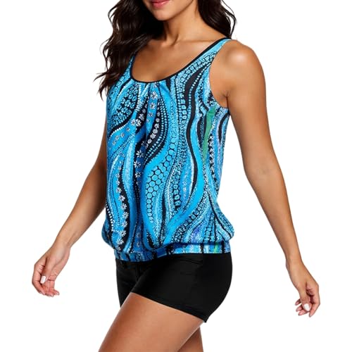 Tankini de plage modeste maillot 2 pièces short garçon pour vacances et piscine