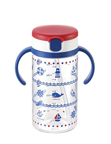 Richell Aqulea outing straw mug 320 Blue