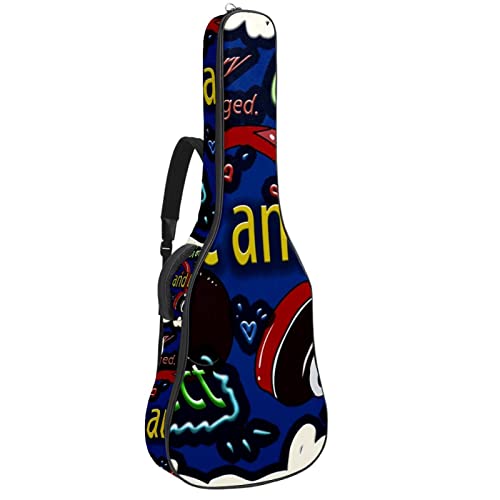Étui de protection rembourré pour guitare acoustique classique Motif lettres graffiti, Multicolore 01., 42.9×16.9×4.7 in… - Les Beatles, Paul McCartney, John Lennon, RIngo Starr, George Harrison Étui de protection rembourré pour guitare acoustique classique Motif lettres graffiti, Multicolore 01., 42.9x16.9x4.7 in…