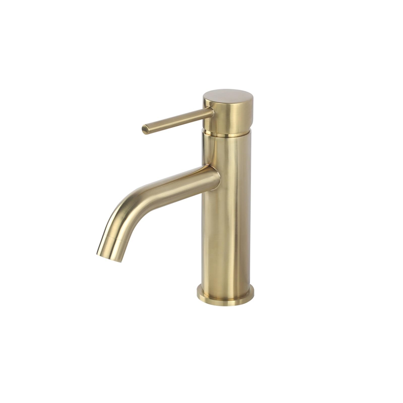 Robinet de lavabo mitigeur eau chaude froide laiton doré brossé monotrou salle de bain