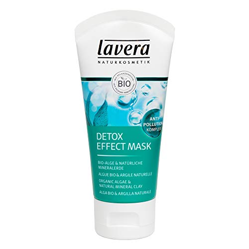 lavera Detox Effect Face Mask: Moisturizing & Healing Natural Facial Cleansing Treatment with Organic Algae & Mineral Earth to Hydrate, Exfoliate & Remove Impurities & Blemishes – 1.7 Oz