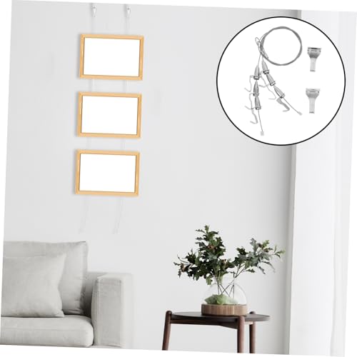 Image of DOITOOL Adjustable Picture Hanging Wire System Hooks 2-Piece Heavy Duty Art Display Kit for Wall Decoration Compatible Frames and Suitable for Home or Gallery Use