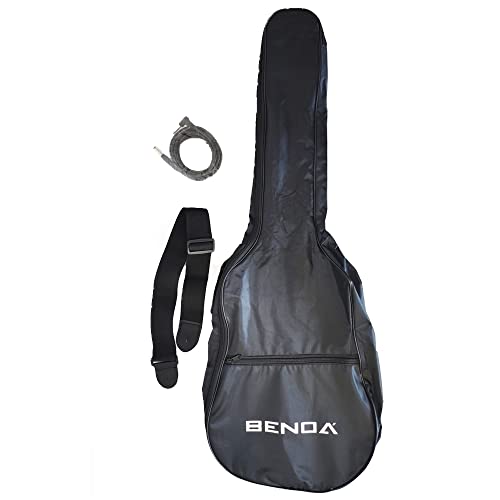 Violão Completo Acústico Elétrico Azul 6 Cordas Aço com Alça Cabo