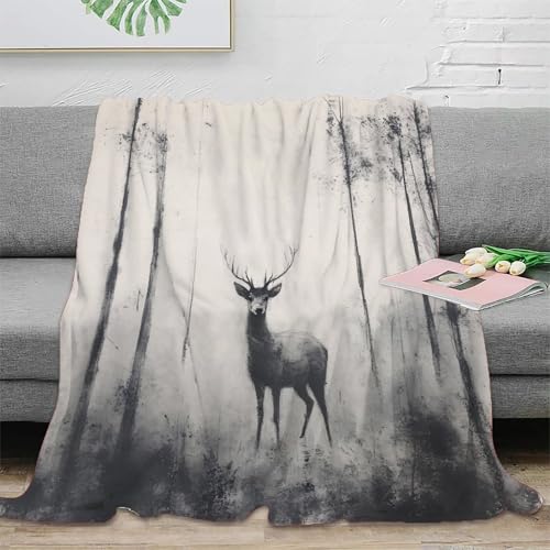 Plaid microfibre compact 150x200cm lit couverture douce faune 3D