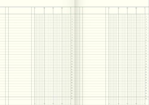K+E Spaltenbuch A4 Karton fester Kopf 4 Spalten 40 Blatt