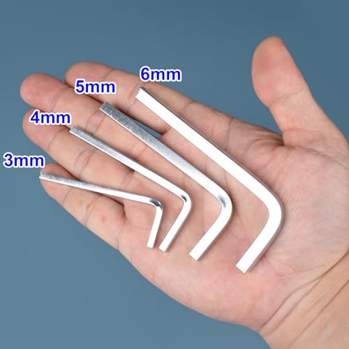 Image of Pndeyo 4pcs Square Head Wrench Set, 3mm 4mm 5mm 6mm L Shaped Wrench, Square Chrome Vanadium Steel Elbow Screwdrivers for Pocket Hole Screws