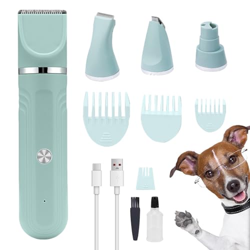 Kit de Aseo para Mascotas - Kit De Aseo Para Mascotas 4 En 1,Herramienta Eléctrica Ajustable Tijeras Para Baño E Interior