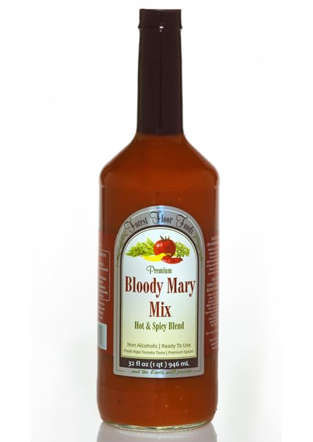 Forest Floor Foods Bloody Mary Mix Receta picante y picante, 32 onzas