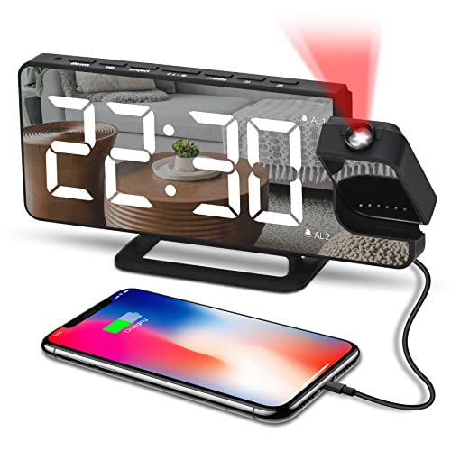 Projection Digital Alarm Clock for Bedrooms, 7.1