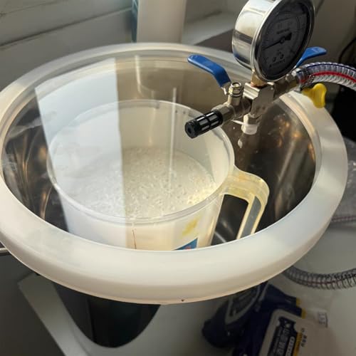 Oracra Vacuum Chamber Epoxy Resin Vacuum Chamber Bubble Remover, Vacuum Tank Pressure Pot with Acrylic Clear Lid, 2/3/5/26 Gallon Degassing Chamber, Without Pump(6 Gallon/21L)