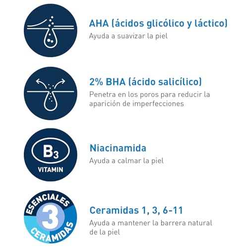 CeraVe Gel Control Imperfecciones, Para Piel con Tendencia Acneica y Grasa, Reduce las Manchas e Imperfecciones, Enriquecido con AHA y Ácido Salicílico, 40ml