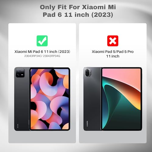 Image of Smart Folio Case Cover for Xiaomi Mi Pad 6 11 inch (2023) with Auto Sleep /Wake Magnetic Closure, Trifold Flip Stand, Pencil Holder| Slim, Lightweight PU Exterior, TPU Back (Grey)