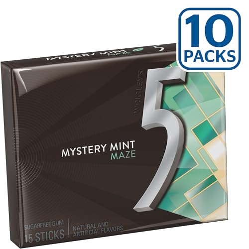 Image of 5 GUM Sweet Mint Sugar Free Chewing Gum Bulk, 15 Stick Box Pack of 10