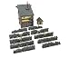 Produktbild War World Gaming Detaillierte Fantasie-Mauern mit Haus mit Nebengebäude - 25mm - 32mm Tabletop Spiele Gelände Modellbau Terrain Geländebau Wand Landschaftsbau Modell Diorama Miniatur Gebäude
