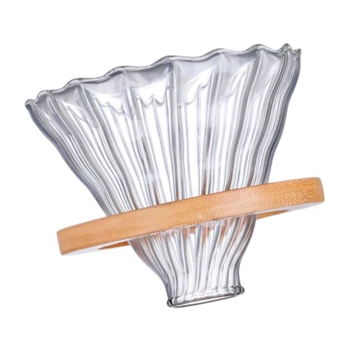 Yardenfun 高硼硅ガラス製耐熱コーヒードリッパー 家用コーヒーフィルター 軽量ポータブルで持ち運び簡単 完全抽出可能なメッシュフィルター