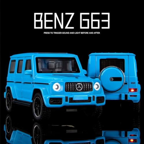 Image of Diecast Mercedes Benz G Wagon Car Toy - 1:32 Scale Alloy AMG G63 Car with Light & Sound, Pull-Back Off-Road SUV Toy for Kids & Collectors, Gift for Boys (Color As Per Stock Available)