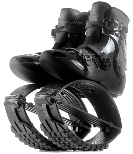 FIT BOOTS - Botas de Rebote de Nueva Generación, Originales Botas de Saltar de la Comunidad Internacional de Entrenamiento FitBoots que Revolucionan tu Fitness, Zapatos Jump Boots(Black-Niños-18/45kg)