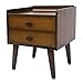 Table de Chevet de Style Nordique Table de Nuit avec 2 Tiroirs Meuble de Rangement Table d'appoint Commode de Couleur Table de Canapé Armoire de Nuit Armoire de Chevet 53x46.5x38cm(Noyer)