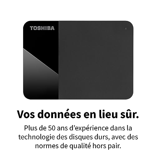 Toshiba 2TB Canvio Ready - Disque Dur Externe Portable de 2,5 Pouces avec SuperSpeed USB 3.2 Gen 1, Compatible avec Microsoft Windows 7, 8 et 10, Noir (HDTP310EK3AA)
