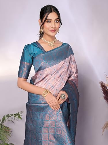 Image of Women's Kanjivaram Soft Silk Banarasi Saree With Blouse Piece | Banarasi Sari For Women | Saree with Blouse piece