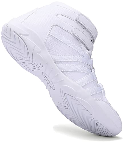 BAXINIER Girls White High Top Cheerleading Shoes Lightweight Youth Cheer Competition Sneakers Training Dance Tennis Shoes3