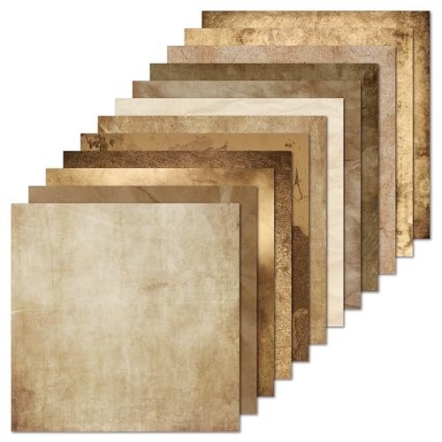 Desecraft Vintage 12x12 Scrapbooking Cardstock Decorative Paper - 36 Sheets