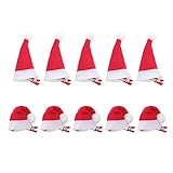 10pcs Santa Hat Hair Clip Christmas Hair Clips Mini Santa Hat Christmas Hair Barrettes Costume Headpiece Photo Props Chritmas Party Favor Decoration (Red)