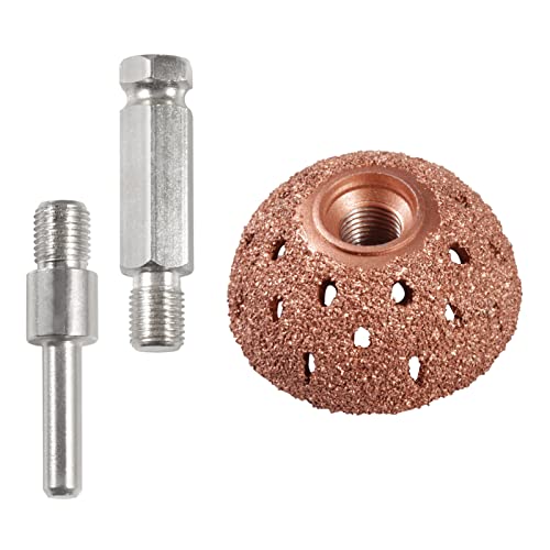 Image of SPEEDWOX 38mm Tire Buffer Wheel Bowl Type Grinding Head Tungsten Steel Tire Repair Tool with 2 Pcs Linking Rod Adapter, for Tire Repair Grinding Pad Grinder Power Tool Accessories