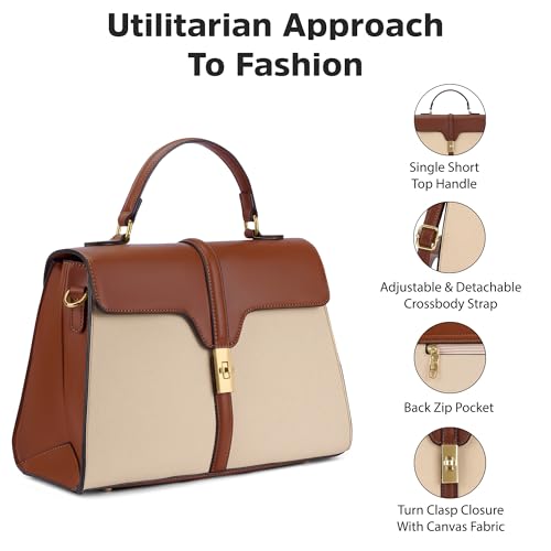 Image of Lavie Signature Women's Canva Flap Satchel Bag | Satchel Handbag for Work | Ladies Purse | Stylish Shoulder Bag | Gift for Women