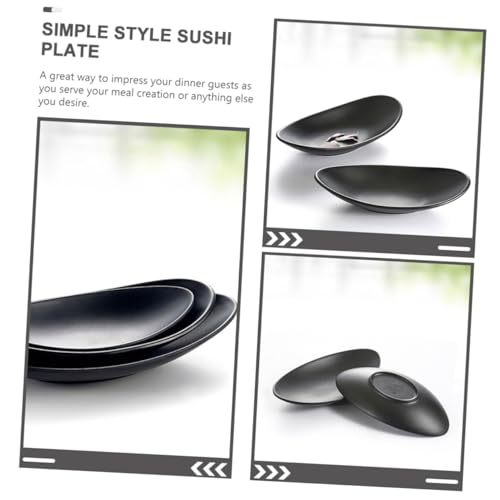 Platos Melamina Sushi Negro Mate x2 piezas miniatura 4