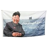 Kim Jong Un Flag Live Laugh Love 3x5 Banner Tapestry for Wall Colleague Living Room Bedroom Vivid...