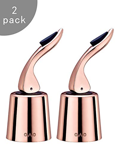 OWO Wine bottle Stopper with Stainless Steel, Wine Preserver, Decorative Wine Saver Vacuum