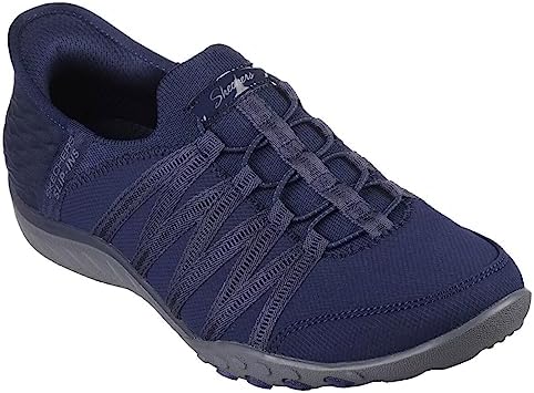 SKECHERS Women's Breathe Easy-ROLL with ME Sneaker, Navy, 9.5 | Image 3