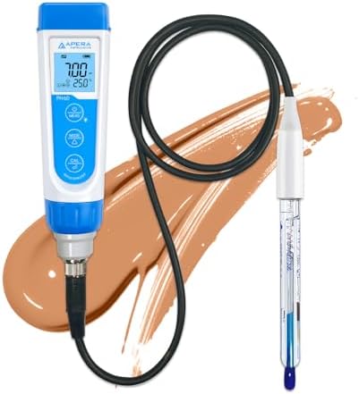 Apera Instruments PH60-VS Handheld pH Meter Tester Kit with LabSen 855 ATC pH Electrode for Lab-Grade pH Measurement of Viscous Liquid Samples