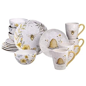 Bee Sweet 16 piece Dinnerware Set, Service for 4