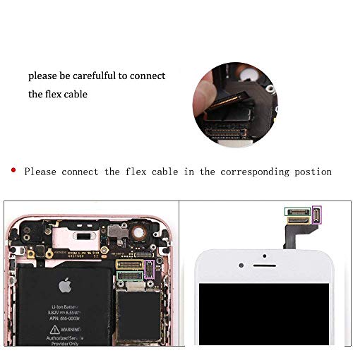 FFtopu iPhone 6s Plus Screen Replacement, LCD Display & Touch Screen Digitizer Replacement Full Assembly with Home Botton, Front Camera, Earpiece, Protector and Repair Tools (iPhone 6s Plus, White)