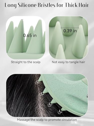 Image of Hair Scalp Massager and Shampoo Brush for Shower Dandruff Removal - Wet and Dry - Encourages Growth - Includes 1 Massage Removal Heads