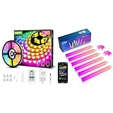 Lepro（レプロ） LEDテープライト MagicColor 流れるテープ 虹色 アドレサブル 音楽センサー 音声同期 調光調色 両面テープ 20キーリモコン SMD5050 150LED と AI バーライト WL1 ブラケットライト Lepro AIに話しかけて 照明効果自動作成 【フルカラー・虹色・1600万色/超明るい/Alexa音声対応/Google Home 対応】セット