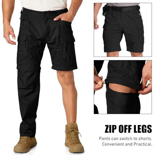 Jessie Kidden Men's Flex Stretch Convertible Tactical Pants Water Resistant Ripstop Cargo Pants BDU Outdoor Work Hiking2